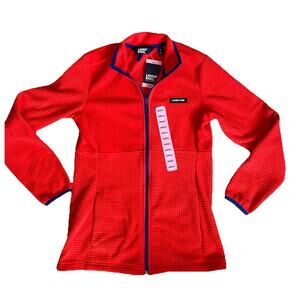 Lands' End Women’s Fleece Zip Up Jacket Orange Size S NWT Made‎ Egypt